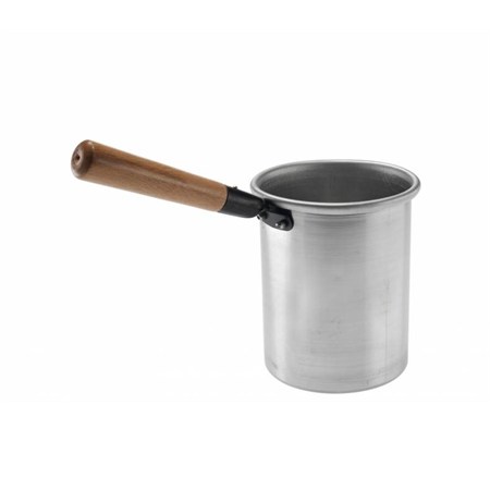 pentolino per fornello scaldacera da 800 ml manico legno estetiste